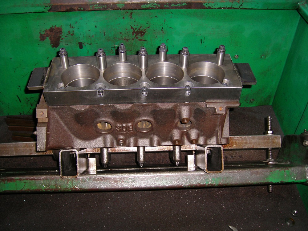 Holden 308 With Torque Plate Installed Ready For Honing. Engine Machining.