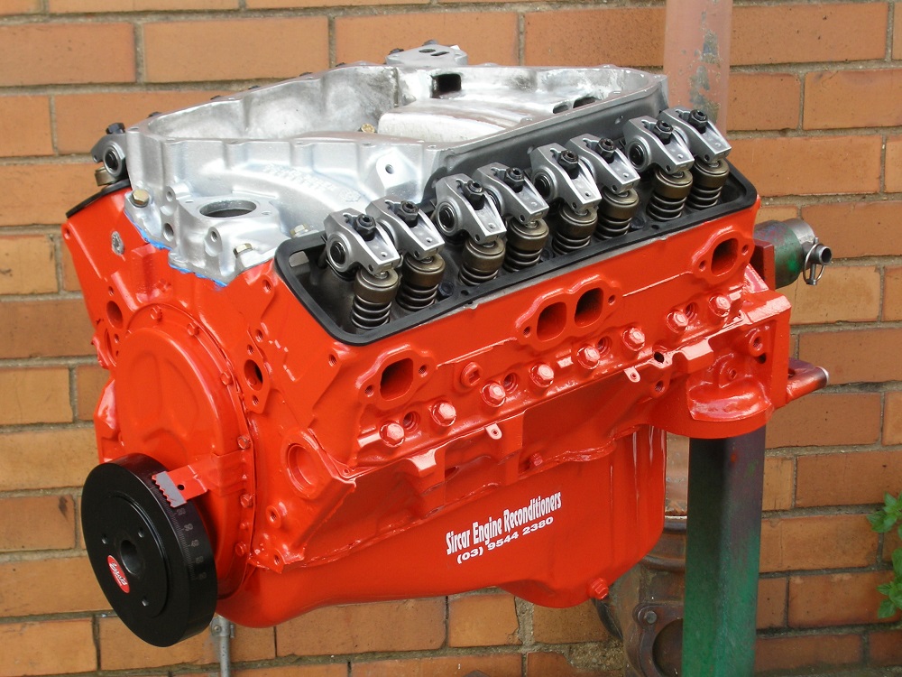 350 Chev Engine Shown with Supercharger Inlet Manifold Fitted.