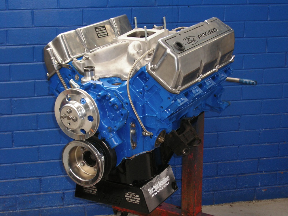 Ford 351 Cleveland Stage 3 Street Engine, Hydraulic Cam, Ported 2V Heads, 450 hp.